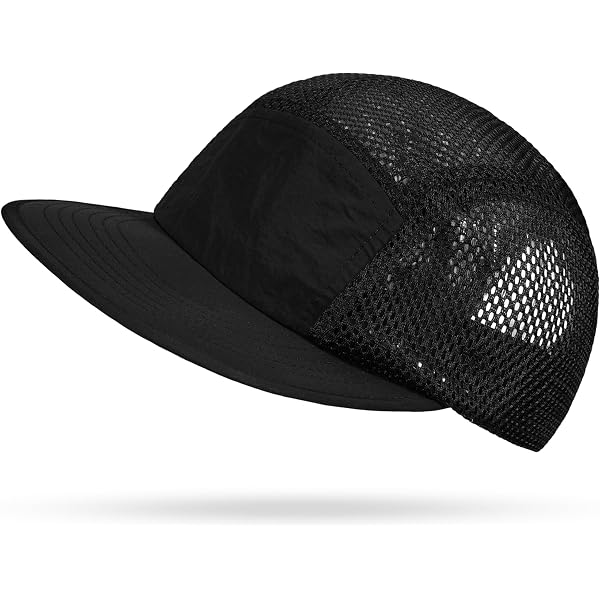 FASHIXD Mesh 5 Panel Hat Flat Brim Quick Dry Sports Running Hat